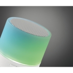 Ronde draadloze speaker met sfeerverlichting en LED indicatie Disco kleur wit foto weergave