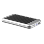 Zonne energie powerbank bedrukken 4.000 mAh Powercard Solarcharge kleur mat zilver