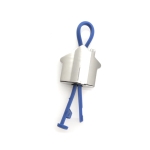 Huisvormige metalen sleutelhanger met kleurrijke rubber band Bolky kleur blauw derde weergave