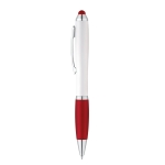 Klassieke pen met metalen clip en draaimechanisme Toptouch kleur rood