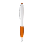 Klassieke pen met metalen clip en draaimechanisme Toptouch kleur oranje