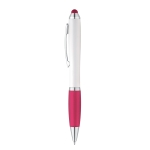 Klassieke pen met metalen clip en draaimechanisme Toptouch kleur fuchsia