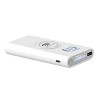 Powerbank met logo en rubberen afwerking 8.000 mAh Wireless kleur wit hoofdweergave