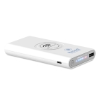 Powerbank met logo en rubberen afwerking 8.000 mAh Wireless kleur wit tweede hoofdweergave