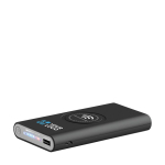 Powerbank met logo en rubberen afwerking 8.000 mAh Wireless weergave met bedrukking