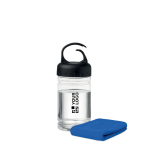 Klein tritan drinkflesje bedrukken met handdoek 300ml FitStyle weergave met bedrukking