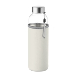 Glazen waterflessen met hoesje 500ml Downtown kleur beige