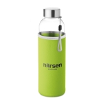 Glazen waterflessen met hoesje 500ml Downtown kleur limoen groen hoofdweergave