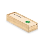 Reclame dominospel in een houten kist Domino WoodBox kleur hout hoofdweergave vierde weergave