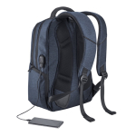 Laptoprugzak 17'' met USB-poort PowerTech kleur blauw derde weergave