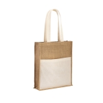 Jute tas met voorvak bedrukken 240 g/m2 Yute Pocket kleur naturel