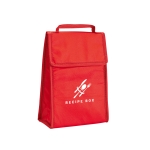 Opvouwbare non-woven koeltas met klittenbandsluiting 80 g/m2 Break kleur rood afbeelding met logo