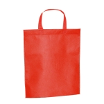 Goedkope non woven tas bedrukken met korte handvatten 80 g/m2 Basis kleur rood