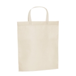 Goedkope non woven tas bedrukken met korte handvatten 80 g/m2 Basis kleur beige