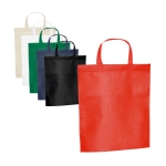 Goedkope non woven tas bedrukken met korte handvatten 80 g/m2 Basis diverse kleuren