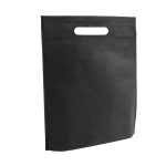 Voordelige non woven tas met versterkt handvat 80 g/m2 Minimart kleur zwart