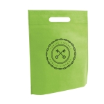 Voordelige non woven tas met versterkt handvat 80 g/m2 Minimart kleur lichtgroen afbeelding met logo