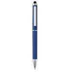 Kunststof bedrukte touch pen met metallic afwerking eTop kleur blauw eerste weergave