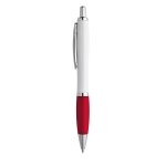 Plastic pen met gekleurde rubberen grip ColorBlanc kleur rood