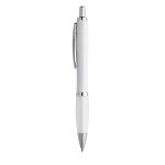 Plastic pen met gekleurde rubberen grip ColorBlanc kleur wit