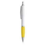 Plastic pen met gekleurde rubberen grip ColorBlanc kleur geel