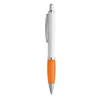 Plastic pen met gekleurde rubberen grip ColorBlanc kleur oranje