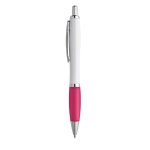 Plastic pen met gekleurde rubberen grip ColorBlanc kleur fuchsia