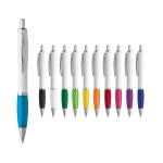 Plastic pen met gekleurde rubberen grip ColorBlanc diverse kleuren