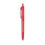 Gerecycleerde pen met transparante kleur en blauwe inkt Recyclo kleur rood afbeelding met logo