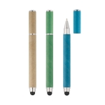 Originele pen van papier en plastic met blauwe inkt Touch diverse kleuren