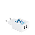 USB-adapter van ABS met 2 uitgangen USB square met afdrukgebied