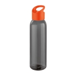 Elegante corporate plastic fles in zwart 600ml Dark kleur oranje