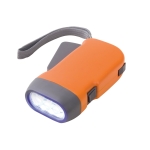 Dynamo zaklamp bedrukken inclusief 3 lampen Presslight LED kleur oranje