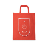 Opvouwbare non-woven tas met handvatten voor vervoer 80 g/m² kleur rood afbeelding met logo