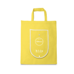 Opvouwbare non-woven tas met handvatten voor vervoer 80 g/m² kleur geel afbeelding met logo