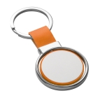 Sleutelhanger met draaiend element graveren Spinning kleur oranje