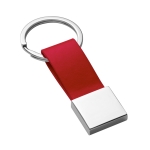 Leren sleutelhanger met logo en metalen detail Downtown kleur rood