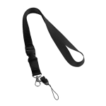 2 cm polyester keycord bedrukken met sluiting Doubleclip Plus kleur zwart