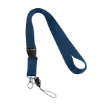 2 cm polyester keycord bedrukken met sluiting Doubleclip Plus kleur blauw