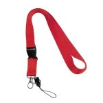 2 cm polyester keycord bedrukken met sluiting Doubleclip Plus kleur rood