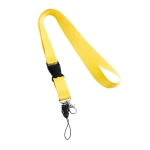 2 cm polyester keycord bedrukken met sluiting Doubleclip Plus kleur geel