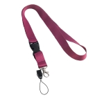 2 cm polyester keycord bedrukken met sluiting Doubleclip Plus kleur paars