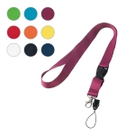 2 cm polyester keycord bedrukken met sluiting Doubleclip Plus diverse kleuren