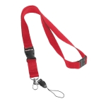 2 cm polyester keycord met dubbele clip sluiting Extra kleur rood