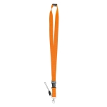 2 cm polyester keycord met dubbele clip sluiting Extra kleur oranje eerste weergave