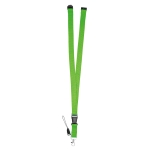 2 cm polyester keycord met dubbele clip sluiting Extra kleur lichtgroen derde weergave