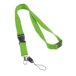 2 cm polyester keycord met dubbele clip sluiting Extra kleur lichtgroen