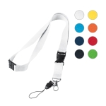 2 cm polyester keycord met dubbele clip sluiting Extra diverse kleuren