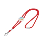 Verstelbare lanyards 0,5 cm en polyester geschikt voor Doming kleur rood afbeelding met logo