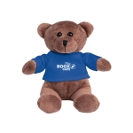 Pluche teddybeer met T-shirt om te personaliseren met logo Mister Bear kleur koningsblauw eerste weergave